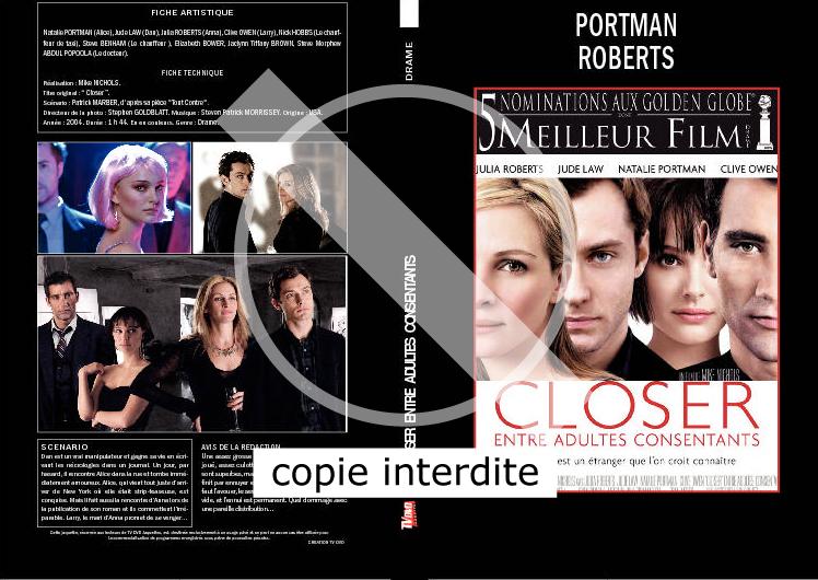 CLOSER ENTRE ADULTES CONSENTANTS TVDVD Jaquettes